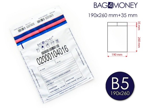 B5  BAG4MONEY biała (190x260 mm) (opak 100 szt)